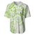 Polynesian Pattern With Plumeria Flowers Baseball Jersey Lime Green