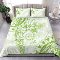Polynesian Pattern With Plumeria Flowers Bedding Set Lime Green LT05 - Polynesian Pride