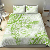 Polynesian Pattern With Plumeria Flowers Bedding Set Lime Green LT05 - Polynesian Pride