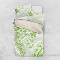 Polynesian Pattern With Plumeria Flowers Bedding Set Lime Green LT05 US Twin 172cm x 218cm Lime Green - Polynesian Pride