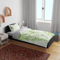 Polynesian Pattern With Plumeria Flowers Bedding Set Lime Green LT05 - Polynesian Pride