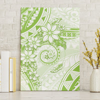Polynesian Pattern With Plumeria Flowers Canvas Wall Art Lime Green LT05 Without Frame Lime Green - Polynesian Pride
