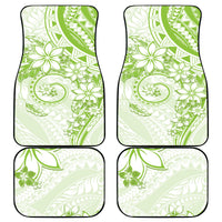 Polynesian Pattern With Plumeria Flowers Car Mats Lime Green LT05 - Polynesian Pride