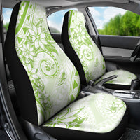 Polynesian Pattern With Plumeria Flowers Car Seat Cover Lime Green