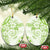 Polynesian Pattern With Plumeria Flowers Ceramic Ornament Lime Green