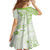 Polynesian Pattern With Plumeria Flowers Family Matching Long Sleeve Bodycon Dress and Hawaiian Shirt Lime Green