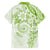 Polynesian Pattern With Plumeria Flowers Family Matching Long Sleeve Bodycon Dress and Hawaiian Shirt Lime Green