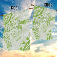Polynesian Pattern With Plumeria Flowers Garden Flag Lime Green LT05 - Polynesian Pride