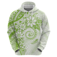 Polynesian Pattern With Plumeria Flowers Hoodie Lime Green LT05 - Polynesian Pride