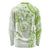 Polynesian Pattern With Plumeria Flowers Long Sleeve Shirt Lime Green