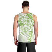 Polynesian Pattern With Plumeria Flowers Men Tank Top Lime Green LT05 - Polynesian Pride