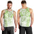 Polynesian Pattern With Plumeria Flowers Men Tank Top Lime Green