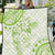 Polynesian Pattern With Plumeria Flowers Quilt Lime Green