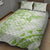 Polynesian Pattern With Plumeria Flowers Quilt Bed Set Lime Green