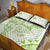 Polynesian Pattern With Plumeria Flowers Quilt Bed Set Lime Green