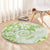 Polynesian Pattern With Plumeria Flowers Round Carpet Lime Green