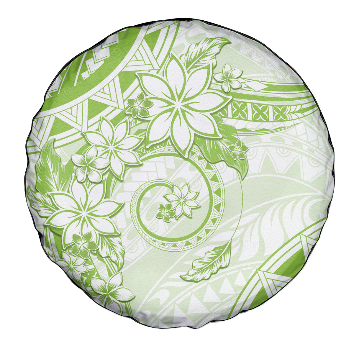 Polynesian Pattern With Plumeria Flowers Spare Tire Cover Lime Green LT05 - Polynesian Pride