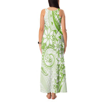 Polynesian Pattern With Plumeria Flowers Tank Maxi Dress Lime Green LT05 - Polynesian Pride