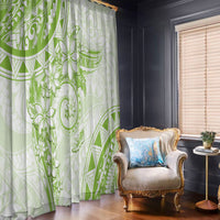 Polynesian Pattern With Plumeria Flowers Window Curtain Lime Green LT05 - Polynesian Pride