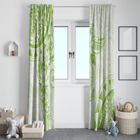 Polynesian Pattern With Plumeria Flowers Window Curtain Lime Green LT05 - Polynesian Pride
