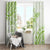 Polynesian Pattern With Plumeria Flowers Window Curtain Lime Green