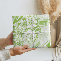Polynesian Pattern With Plumeria Flowers Wrapping Paper Lime Green LT05 - Polynesian Pride