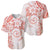 Polynesian Pattern With Plumeria Flowers Baseball Jersey Orange Peach