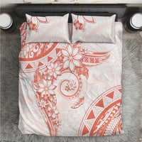 Polynesian Pattern With Plumeria Flowers Bedding Set Orange Peach LT05 Peach - Polynesian Pride