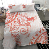Polynesian Pattern With Plumeria Flowers Bedding Set Orange Peach LT05 - Polynesian Pride