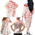 Polynesian Pattern With Plumeria Flowers Family Matching Off The Shoulder Long Sleeve Dress and Hawaiian Shirt Orange Peach