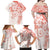 Polynesian Pattern With Plumeria Flowers Family Matching Off Shoulder Maxi Dress and Hawaiian Shirt Orange Peach