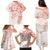 Polynesian Pattern With Plumeria Flowers Family Matching Puletasi and Hawaiian Shirt Orange Peach