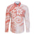 Polynesian Pattern With Plumeria Flowers Family Matching Puletasi and Hawaiian Shirt Orange Peach