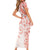 Polynesian Pattern With Plumeria Flowers Family Matching Short Sleeve Bodycon Dress and Hawaiian Shirt Orange Peach