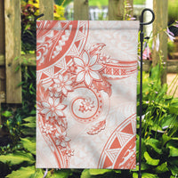 Polynesian Pattern With Plumeria Flowers Garden Flag Orange Peach LT05 Garden Flag Peach - Polynesian Pride