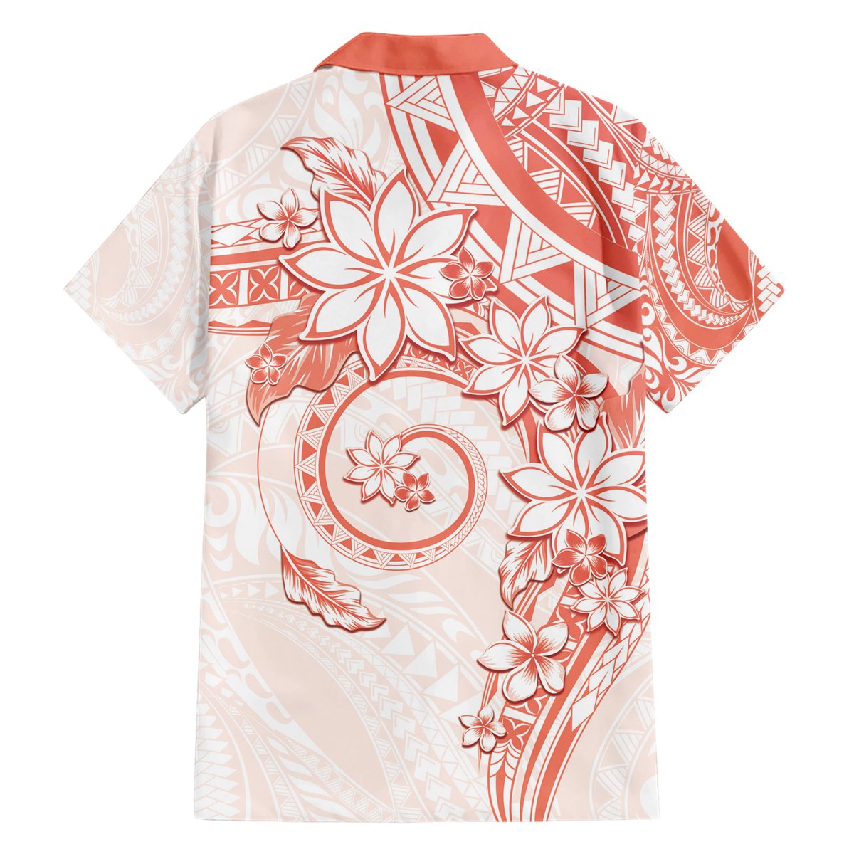 Polynesian Pattern With Plumeria Flowers Hawaiian Shirt Orange Peach LT05 - Polynesian Pride
