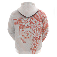 Polynesian Pattern With Plumeria Flowers Hoodie Orange Peach LT05 - Polynesian Pride