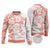 Polynesian Pattern With Plumeria Flowers Ugly Christmas Sweater Orange Peach