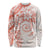 Polynesian Pattern With Plumeria Flowers Long Sleeve Shirt Orange Peach