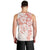 Polynesian Pattern With Plumeria Flowers Men Tank Top Orange Peach