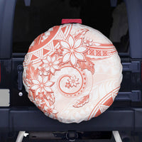Polynesian Pattern With Plumeria Flowers Spare Tire Cover Orange Peach LT05 - Polynesian Pride