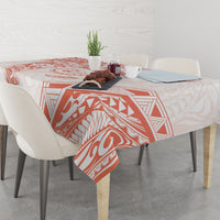 Polynesian Pattern With Plumeria Flowers Tablecloth Orange Peach LT05 - Polynesian Pride
