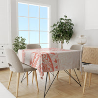 Polynesian Pattern With Plumeria Flowers Tablecloth Orange Peach LT05 - Polynesian Pride