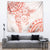 Polynesian Pattern With Plumeria Flowers Tapestry Orange Peach