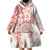 Polynesian Pattern With Plumeria Flowers Wearable Blanket Hoodie Orange Peach