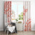 Polynesian Pattern With Plumeria Flowers Window Curtain Orange Peach