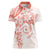 Polynesian Pattern With Plumeria Flowers Women Polo Shirt Orange Peach