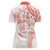 Polynesian Pattern With Plumeria Flowers Women Polo Shirt Orange Peach