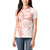 Polynesian Pattern With Plumeria Flowers Women Polo Shirt Orange Peach