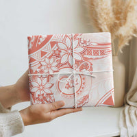 Polynesian Pattern With Plumeria Flowers Wrapping Paper Orange Peach LT05 - Polynesian Pride